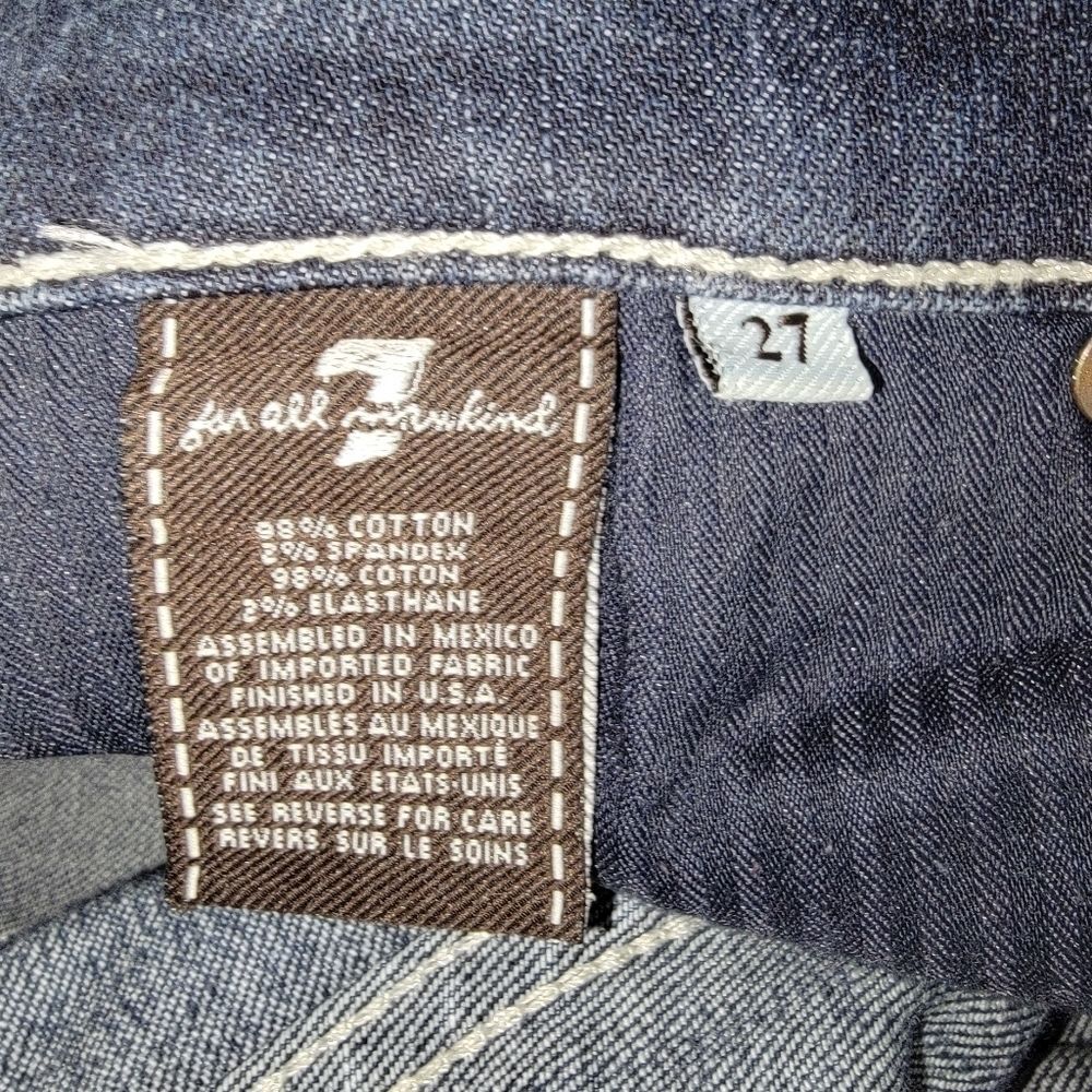 Seven for all Mankind distressed ripped skinny denim jeans 27 - Picture 6 of 6